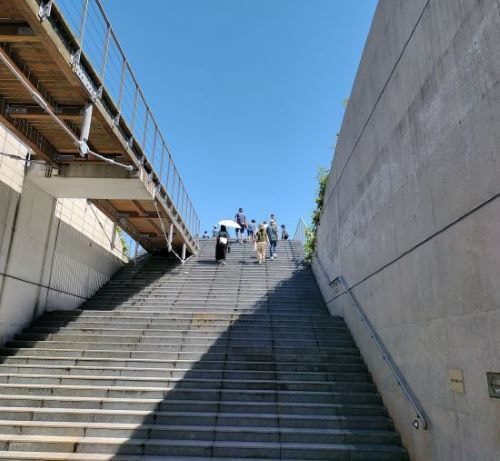 亀老山展望台階段