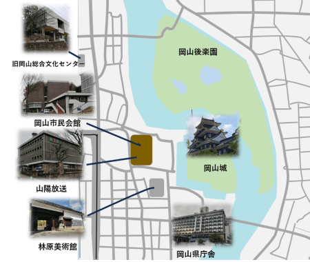 林原美術館周辺地図