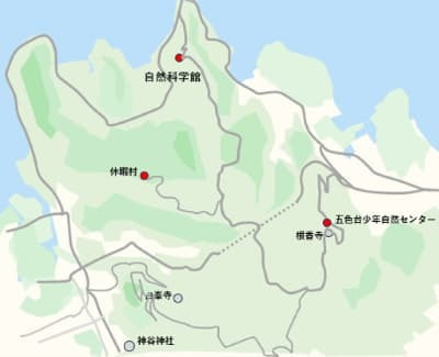 五色台マスタープランによる3つの施設の配置図